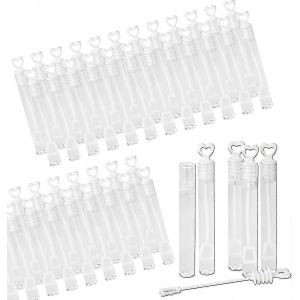 48x Bulles De Savon - Bulles De Mariage Avec Poign&eacute;e De Coeur Pour Les Mariages Wanke - Neuf