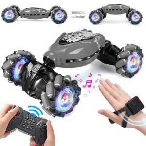 Voiture Télécommandée Stunt Rouge 4WD Télécommande 2.4G 50m Double Face Gris YONIS - Neuf