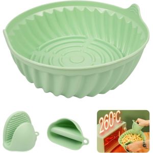 Accessoire Pour Friteuse À Air, Panier En Silicone De 19 Cm, Panier En Silicone Antiadhésif Et Réutilisable, Panier En Silicone Pour Friteuse À Air, Micro-Ondes, Moule À Gâteau - Neuf