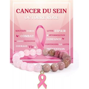 Octobre Rose Bracelet Octobre Rose Accessoires 2025 Cadeau Pour Femmes Bracelet Sensibilisation Au Cancer Du Sein Avec Cadeau Pour Amis Famille Coll&egrave;gues - Neuf