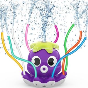 Kal-Jeux D Eau Exterieur Pour Enfants 3 4 5 6 7 8 9 10 Ans, Jeu D'eau Sprinkler Jouets D'arrosage Arroseurs Jeu D'eau Pieuvre Jeux Exterieur - Jeu De Plein Air Enfant (Pourpre) - Neuf