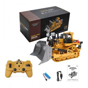 Remote Control Pushdozer Model Truck 1:24 R/C Alloy Crawler for Play Vehicle Car Toy Children Sand for Play Toy Christma - Neuf