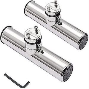 Supports De Canne À Pêche Réglables À 360° En Acier Inoxydable - Lot De 2, Compatibles Avec Les Rails De 18 À 26 Mm, Durables Et Faciles À Installer - Neuf