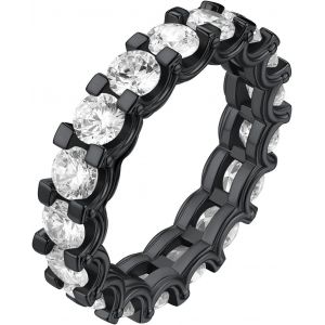 Yemaesre-Bague En Cuivre Pour Femmes Hommes Avec Zircons 5/10mm De Large Dorés/Noir Bague De Mode Pour Hommes Taille 54mm-72mm Bague De Fête Des Mères Avec Boîte-Cadeau - Neuf