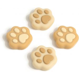 Cat Paw Shaped Thumb Grip Caps,Soft Silicone Joystick Cover Compatible with Switch/OLED/Switch Lite (Brown and Yellow) - Neuf