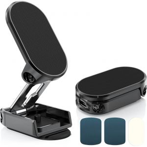 JGD-Support T&eacute;l&eacute;phone Voiture Magnetique, 720&deg; Rotation Pliable, Porte Telephone en Alliage Portable pour Tous Les Smartphones (Noir) - Neuf