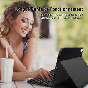 Kalanka-Coque Clavier Pour Ipad A16 11&egrave;me G&eacute;n&eacute;ration 11 Pouces 2025/10&egrave;me G&eacute;n&eacute;ration 10.9 Pouces 2022, Azerty Layout Clavier &Eacute;tui Pour Claviers Magn&eacute;tique Avec Porte Crayon Pour Ipad 11/10 G&eacute;n, Noir - Neuf