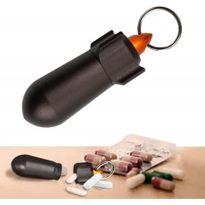 KALANKA-Pilulier portable &eacute;tanche en aluminium porte-cl&eacute;s pilulier organisateur pour camping et aventures - Neuf