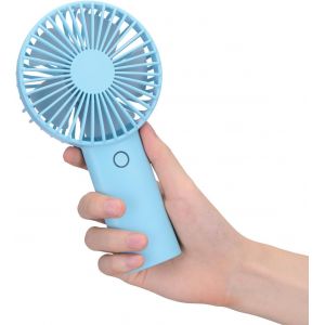 KALANKA-Ventilateur à Main, Mini Ventilateur USB Poche, 4400 mAh Rechargeable Batterie avec 3 Vitesses Réglable, Silencieux Portatif Personnel Ventilateur pour Maison, Extérieur, Bureau, Voyage (Bleu - Neuf