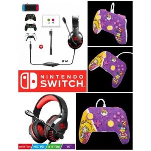 CASQUE Pro H3 - Stéréo Switch + Manette filaire améliorée pour Nintendo Switch ¿ Princesse Peach Battle - Neuf