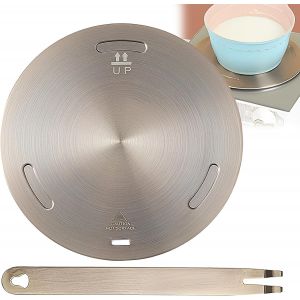 Chenquansarl-Plaque Diffuseur De Chaleur, Disque Convertisseur D'aspiration Avec Poignée Amovible, Plaque Diffuseur De Chaleur En Acier Inoxydable De, Pour Cuisinière À Gaz, Cafetières Et Casseroles( - Neuf
