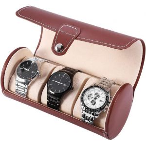 Kal-Boite A Montre, Montre Rouleau Étui De Voyage, Boite A Montre Homme, Avec 3 Fentes Étui De Montre En Pu, Boite Montre, Boîte À Montres Portable, Coffret Montre Homme/Femme - Neuf