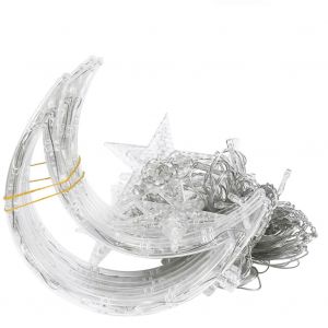 HJLIAN Suspension LED lune et etoile, prise UE 220 V, 3,5 m, luminaire decoratif d'interieur, ideal pour un salon ou une chambre a coucher - Neuf