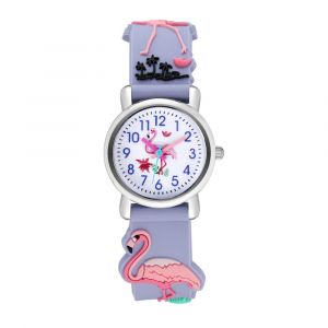 Montre Pour Enfants (Violet, Flamant Rose), Montre-Bracelet Étanche Pour Enfants Qua - Neuf