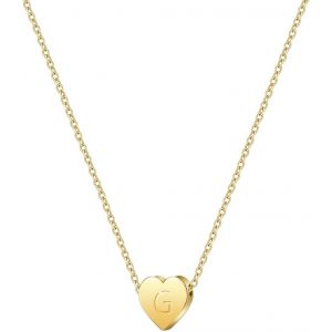 Kal-Collier Initiales En Forme De Coeur Plaqu&eacute; Or 14k - Collier Alphabet En Forme De Coeur En Or Collier Initiales En Or D&eacute;licat Collier Alphabet Pour Adolescentes Bijoux Pour Femmes - Neuf