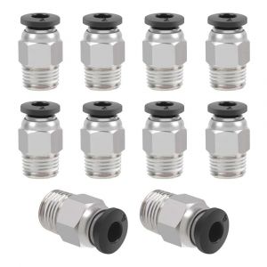 10 Pièces 3D Imprimante PC4-M10 Pneumatique Connecteur,PC4-M10 Pneumatique Droit Raccord - Neuf