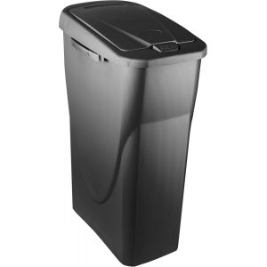 - Poubelle De Tri Sélectif 25L En Plastique - Ouverture Facile Push - Coloris Gris Anthracite - Idéale Pour Cuisine, Salle De Bain, Cellier - Fabriquée En France - Neuf