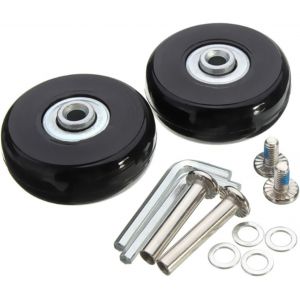 Lot De 2 Roues De Rechange Avec Essieux Pour Valises, Noir, 68*24 - Neuf