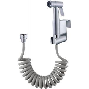 JGD-Kit de Bidet de Toilette de haute qualit&eacute;, avec crochet de r&eacute;servoir d'eau et tuyau de douche flexible t&eacute;lescopique en ABS de 59"" pour l'hygi&egrave;ne personnelle quotidienne (Gris) - Neuf