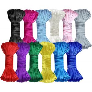 Mevronisshop-12 Pi&egrave;ces Fil Nylon Pour Bracelet Cordon,1.5mm Cordon En Nylon De Soie,252 Yard Diy Faire Cordon Satin Cordon,Robuste Corde Cordon Bracelet Coulissant,Pour Fabrication De Bijoux,Artisana - Neuf