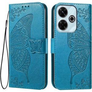 Kal-Coque Pour Redmi 13 (4g) / Poco M6 (4g) / Redmi 13 5g / Poco M6 Plus 5g (6.79"" Inches) Etui Flip Magnétique Avec 3 Fentes Pour Cartes 1 Portefeuille, Housse - Bleu - Neuf
