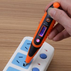 Testeur de tension numerique AC/DC, outil de detection, affichage LED, stylo de test 12-220 V, outil domestique - Neuf