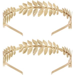 Kal-Lot De 2 Bandeaux De Déesse Romaine Pour Femmes, Bandeaux En Or, Diadème, Couronne De Laurier, Accessoires Pour Cheveux, Mariage Doré, Bohème, Feuille - Neuf