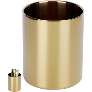 Pot De Stylo, 10x8.3cm / 3.9x3.3in Porte - Stylo D'or, Pour Porte - Gobelet De Stylo De Bureau, Porte - Pinceau De Maquillage, Porte - Stylo D'or, Gobelet De Stylo D'or, Papeterie De Bureau, Vase (Or) - Neuf