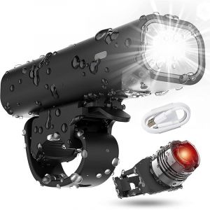 Feux Avant Et Arrière De Vélo 2000 Mah, Rechargeables Par Usb C, Super Lumineux, 2400 Lumens, Phares Et Feux Arrière Led Étanches Pour Vélo De Route Et Vtt - Neuf