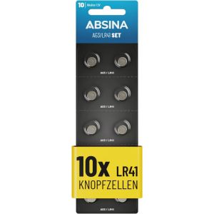 10x Pile LR41 AG3-1,5V Alcaline étanche avec Longue durée - LR736 / L736 / G3 / G3A / 3GA / 192 / GP192 / V3GA / RW87 - Piles LR41, LR41 Pile Bouton, Pile LR41 pour thermometre, Pile LR 41 - Neuf