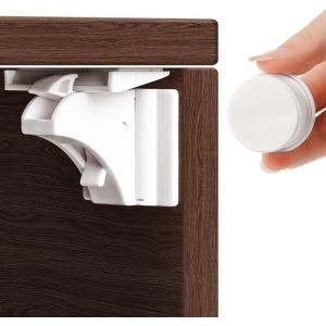 Magnetique Securite Placard Enfant(12 Serrures + 3 Cl&eacute;s),Placard Bloque Porte Bebetiroir Armoires Verrous Sans Percer - Neuf