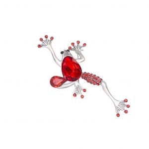 Jolie Grenouille Rouge En Cristal De Strass Broche Animal Bijoux-Xinhan - Neuf