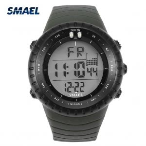 Smael Num&eacute;rique Led R&eacute;tro&eacute;clairage &Eacute;lectronique Ronde Sport Montre Montre-Bracelet Vert Arm&eacute;e - Neuf