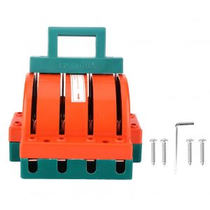 Interrupteur de deconnexion a couteau a double course, orange et rouge, alimentation electrique 4P, AC 380 V, 100 A - Neuf