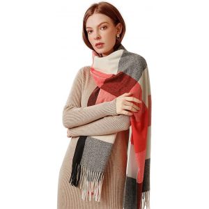Kalanka-Écharpe Femme Cachemire Hiver Chaud, Pashmina Châle Grandes Femmes Plaid Glands Foulard, Écharpe Châle Tricolore Femme Douces Wrap Pour Autum Et Hiver 180 * 70cm - Neuf