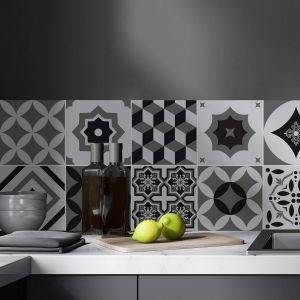 Eryi-32 X Feuilles Mural Stickers Carrelage 2d Imperméables Carreau De Ciment Adhesif, Autocollants Carreaux Dosseret Pour Cuisine, Salle De Bain La Décoration À La Maison / 10 X 10 Cm / T1007 - Neuf
