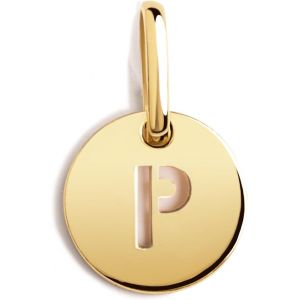 Kal-- Mini Medallion Letter. Pendentif Initiale En Argent Sterling 925 Avec Finition Plaqu&eacute;e Or 18 Kt. &Agrave; Combiner Avec Un Collier. Bijoux Pour Femme. Lettre A-Z. - Neuf