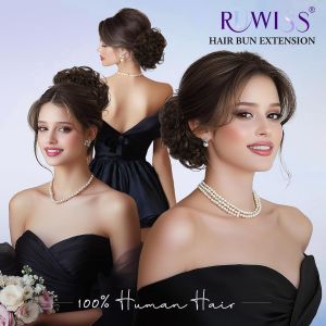 Chignon Postiche Cheveux avec Pince Grande Postiches Chouchou Cheveux Ondul&eacute;s Boucl&eacute;s Faux Chignon Naturel pour Femmes, Brun Mixte - Neuf