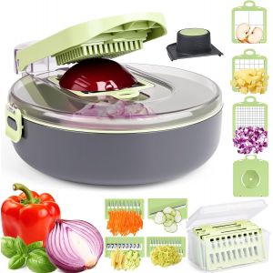 Multifuncional Coupe Legumes Multifonctions Spiraliseur Et Decoupe Legumes Manuel Multifonctions Des Decoupe Legumes Rapidement Et Uniform&eacute;ment Decoupe Legumes Pour Oignons,L&eacute;gumes - Neuf