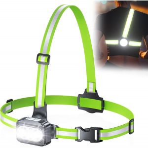 Ulteronixshop-Lampe Running, 500lm Usb Rechargeable Led Lampe Course A Pied Avec Sangles R&eacute;fl&eacute;chissantes, 7 Modes Lumiere Et R&eacute;glable &Agrave; 45&deg;, Lampee Pectorale Running &Eacute;tanche Ipx4 For Jogging,Sports E - Neuf