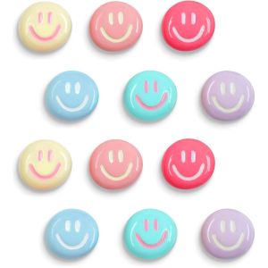 KALANKA-12 Aimants Smiley pour Frigo &iquest; Mini Aimants D&eacute;coratifs Color&eacute;s en R&eacute;sine, Magnets Puissants et Mignons pour R&eacute;frig&eacute;rateur, Tableau Magn&eacute;tique & Tableau Blanc &iquest; Aimant Frigo Enfant, D&eacute;co Cuisi - Neuf