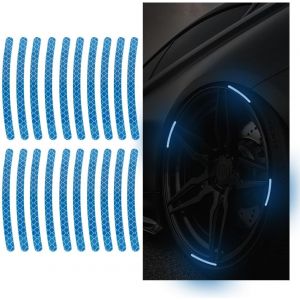 20Pcs Réfléchissant de la Jante d'une Roue de Voiture Autocollants, Nuit à la Sécurité des Étiquettes d'Avertissement, Anti-Rayures Réfléchissantes Autocollants, Autocollants de Sécurité Décor - Neuf