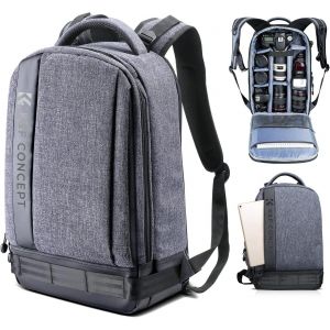 Sac A Dos Appareil Photo Reflex/Ordinateur/Trépied Accessoires Pour Canon Nikon Sony Olympus, Mochila, Tablette, Gris[CLI0259] - Neuf