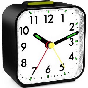 Réveil analogique silencieux Réveil de voyage Petit réveil du matin avec batterie de fonction Snooze - Neuf
