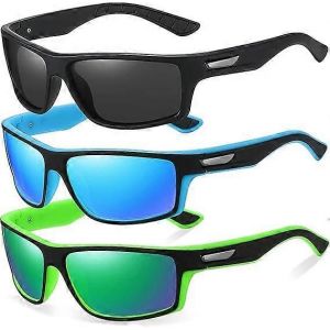 Lunettes De Soleil Hommes Polarisé Sports Lunettes De Soleil 3 Pack Enveloppant Nuances Pour Hommes Femmes Conduite Course Cyclisme Avec Protection Uv - Neuf