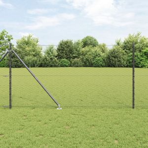 Vidaxl Jeu De Cl&ocirc;tures Set De 2 Gris M&eacute;tal 25 X 1,2 M Durable - Neuf