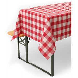 Sjzg-Nappe &Agrave; Carreaux De 20 Mm - Motif Maison De Campagne - Rouge Et Blanc - 100% Coton - 80 X 80 Cm - Neuf
