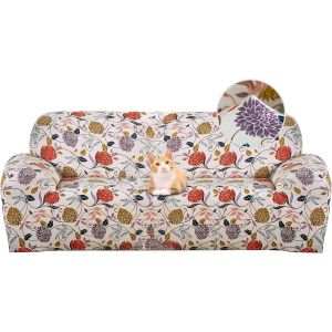 CAUC-Housse de Canap&eacute; Extensible 4 Place Couverture Canap&eacute; avec Accoudoirs Moderne Couvre Canap&eacute; Elastique Universelle Rev&ecirc;tement de Canap&eacute; Housse de Protection,Fa&ccedil;on Fleur - Neuf