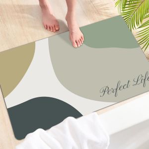 KAL-Tapis De Bain Antidérapant Absorbant,Tapis Salle De Bain Diatomite Microfibre,Tapis De Bain À Séchage Rapide,Fibre Superfine Doux Confortable Tapis D'Entré,Tapis De Salle De Bain Doux - Neuf