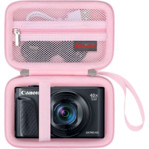 Canon PowerShot SX740/ SX730/ SX720/ SX620 étui Portable pour Appareil Photo Numérique,4K Camera Travel Storage Manager Stand,Mesh Pocket Fit Battery Charger,Rose - Neuf